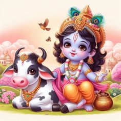 #cutebaby #god #krishna Playing With Baby, God Krishna, Baby Cow, Baby Cows, Radha Krishna Art, Cute Krishna, Status Video, Krishna Art, Baby Play