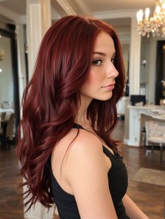 40 Jaw-Dropping Red Hair for Women Ideas You Have to Try – Scan to Talk Auburn Brown Red Hair, Going From Brunette To Red Hair, Dark Red Hair Inspiration, Scarlett Red Hair, Red Hair With Black Lowlights, Cherry Red Hair Pale Skin, Dark Red Long Hair, Brown Hair To Red, Old Money Red Hair