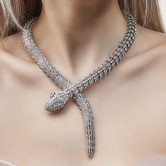 Snake Diamond Necklace, Serpenti Bvlgari, Bulgari Necklace, Jungkook Ff, Serpent Necklace