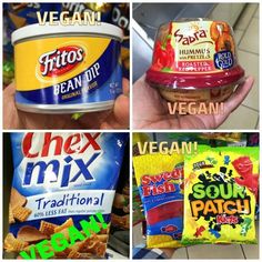 four pictures showing different types of frozen food in their packages, including yogurt and cereal