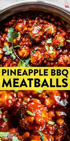 photo collage of pineapple bbq meatballs in skillet, yellow overlay with text saying "pineapple bbq meatballs" Pineapple Bbq Meatballs, Bbq Meatball Recipe, Bbq Meatballs, Meatball Recipes Easy, Healthy Family Meals, Beef Dinner, Meatball Recipes, Beef Dishes, Bbq Recipes