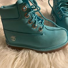 Teal/Baby Blue Timberland Boots For Kids Brand New (No Box) Blue Timberland Boots With Round Toe, Blue Timberland Boots, Born Boots, Toddler Timberlands, Black Timberlands, Lug Sole Boots, Canvas Boots, Waterproof Hiking Boots, Timberlands Shoes