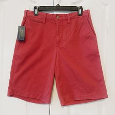 Men’s Polo Ralph Lauren Relaxed Fit Shorts Bermuda Size 30 W With 10” Inseam. Lots Of Pockets Red Cotton Bottoms With Belt Loops, Classic Red Summer Bottoms, Red Cotton Bottoms With Built-in Shorts, Casual Red Short Pants, Red Casual Shorts, Red Bermuda Cotton Shorts, Red Cotton Bermuda Shorts, Red Bottoms With Belt Loops And Short Length, Red Shorts With Belt Loops