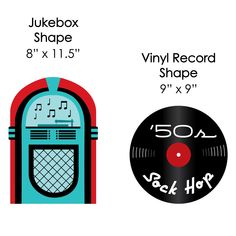 the jukebox shape and vinyl record shape are compared to each other in this graphic