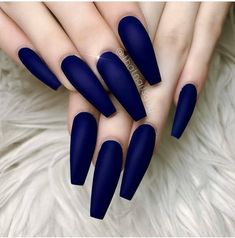 Unghie Sfumate, Coffin Nails Matte, Nails 2018, Blue Acrylic Nails, Matte Nails Design, Purple Nail, Nail Stuff, Coffin Shape Nails