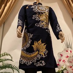 Brand New Good Quality Hand Painted Vietnamese Ao Dai for Men. Fast/Free Priority shipping (1-3 days delivery) via USPS. Size Shoulders Chest 44 16.5in/42cm 38in/97cm 4617in/43cm 40in/102cm 4818in/46cm 42in/107cm 5019in/48cm 44in/112cm 5220in/51cm 45in/114cm 5421in/53cm 46in/117cm 5622in/56cm 48in/122cm 5823in/58cm 50in/127cm 6024in/61cm 52in/132cm Please provide Chest and Shoulders measurements when placing your order so we can ensure the best fit for you. To get the best fit, we provide Free A Royal Long Sleeve Fitted Kurta, Fitted Royal Blue Long Sleeve Kurta, Royal Blue Fitted Long Sleeve Kurta, Men Ao Dai, Traditional Long Dress, Vietnamese Ao Dai, Black Hand, Long Dress, Cold Shoulder Dress