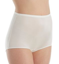 Silky smooth and ultra comfortable, this high rise panty has full coverage and a breathable, lightweight fit. Made with Satintrique nylon knit for a silky-soft feel Covered elastic waistband and leg openings for a custom fit. Semi-sheer silky knit body. High rise. Panties provide full rear coverage. Sewn-in cotton crotch for comfort. Colors match those in the Silhouette collection. Made in the same style as 11042 and 17042, best-selling Shadowline panties for 60+ years. Please Note: Model is wea Full Coverage Bottoms With Hygienic Liner For Daywear, Full Coverage Solid Shapewear For Daywear, Solid Color Smoothing Shapewear For Daywear, Solid Smoothing Shapewear For Daywear, Smoothing Shapewear For Daywear, White Seamless High-cut Leg Bottoms, White Seamless High-cut Leg Shapewear, White Seamless Bottoms With High-cut Leg, White Seamless 4-way Stretch Bottoms