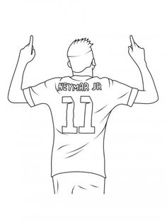 a drawing of a football player with his hands up and the number 11 on his jersey