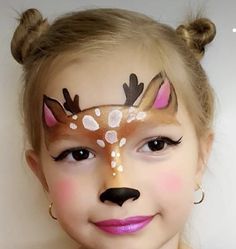 Quick Face Painting Ideas For Kids, Deer Face Paint, Dinosaur Face Painting, Easy Face Painting Designs, Festival Face Paint