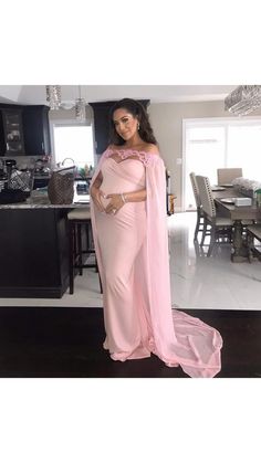 Diana Cape Gown Fitted Strapless Sweetheart Gownmaternity - Etsy Vestidos Para Baby Shower, Plus Size Gown, Gown Fitted, Maternity Dresses For Baby Shower, Black Ball Gown, African Prom Dresses, Style Africain, Shower Outfits, Cape Gown