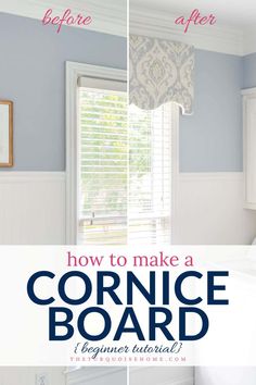 how to make a corince board for the bedroom and bathroom with blue walls