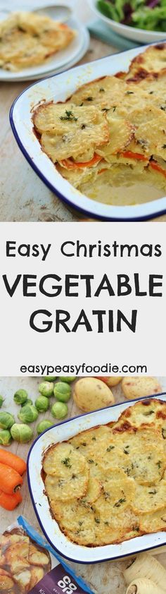 an easy christmas vegetable gratin recipe on a plate