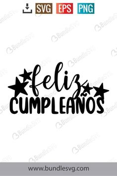 the word felis cumplenos with stars in black ink on a white background