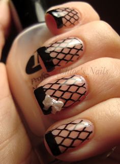 Fishnet Nail , cute-- Teen Nail Art, Fishnet Nails, Chloe Nails, Teen Nails, White Nail Art, Fish Net, Latest Nail Art, White Nail