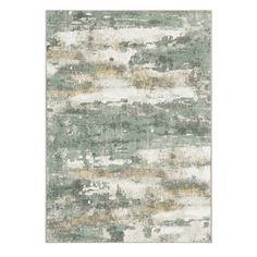 an abstract rug with green and white colors