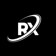 the letter r and k logo on a black background