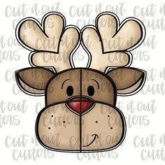 a reindeer mask with antlers on it's head and the words cutout cut outs