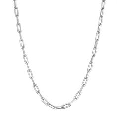 "This beautiful sterling silver paperclip chain link necklace is the perfect way to finish any outfit. This beautiful sterling silver paperclip chain link necklace is the perfect way to finish any outfit. Chain length: 24 in. Chain type: paperclip Metal: sterling silver Finish: polished Packaging: dust bag Please note, due to the high value of this item, a signature may be required upon delivery. Size: 24"". Color: Multicolor. Gender: female. Age Group: adult." Paperclip Chain Necklace, Chain Link Necklace, Link Necklace, Paper Clip, Chain Lengths, Chain Length, Sterling Silver Chains, Chain Link, Chains Necklace