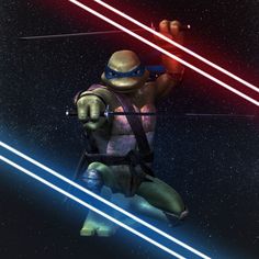 an animated image of a teenage mutant in space