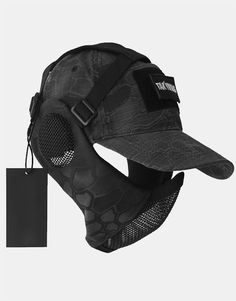 TECHWEAR CLUB Mesh Mask, Ear Protection, Paintball, Baseball Cap, Camouflage, Mask, Mesh, Baseball, Black