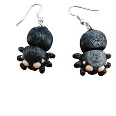 Introducing Our 3d Printed Spider Earring, Perfect For Halloween Enthusiasts! This Unique And Eye-Catching Earring Is Designed To Add A Touch Of Spookiness To Your Outfit. The Black Color Of The Earring Is Perfect For Halloween And Can Match With A Variety Of Outfits. The 3d Printing Process Used To Create This Earring Allows For Intricate And Detailed Designs To Be Printed, Resulting In A High-Quality And Visually Appealing Product. The Spider Design Is Printed In 3d, Giving It A Realistic And Spider Clay Earrings, Spider Stud Earrings, Black Skull-shaped Earrings With Skull Print, Spider Earrings, Printing Process, Jewelry Crafts, 3d Printing, Jewelry Collection, Fashion Accessories