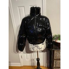 Nwot Prettylittlething Vinyl Glossy Shiny Crop Puffer Vintage Y2k Whimsygoth Zip Long Sleeve Black Jacket Women's Size 6 Utility Minimalist Baggy Edgy Street Wear Prettylittlething Women's Puffer Jacket - Size 6 - Brand: Prettylittlething - Type: Jacket - Size: 6 (Regular) - Outer Shell Material: Vinyl - Style: Puffer Jacket - Department: Women - Color: Black - Pattern: Solid - Closure: Zip - Sleeve Length: Long Sleeve - Condition: New Without Tags Binxv All Sales Are Final Black Zipper Closure Outerwear For Alternative Fashion, Black Gothic Outerwear With Zipper Closure, Gothic Black Outerwear With Zipper Closure, Winter Y2k Outerwear With Zipper Closure, Y2k Style Winter Outerwear With Zipper Closure, Black Y2k Outerwear For Spring, Black Halloween Party Outerwear, Black Party Outerwear For Halloween, Fitted Alternative Outerwear For Spring