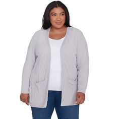 Elevate your looks with this women's Alfred Dunner chenille cardigan with pockets.Click on this WOMEN'S GUIDE to find the perfect fit and more! Elevate your looks with this women's Alfred Dunner chenille cardigan with pockets. Click on this WOMEN'S GUIDE to find the perfect fit and more! FEATURES 2 Front Pockets Long sleevesFIT & SIZING 30.75-in. length from shoulder to hemFABRIC & CARE Polyester Hand wash and line dry Imported Size: 1X. Color: Gray. Gender: female. Age Group: adult. Chenille Cardigan, Cardigan With Pockets, Alfred Dunner, Womens Clothing Tops, Fabric Care, Gender Female, Sweater Top, Age Group, Perfect Fit