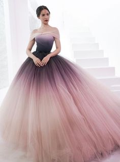 Princess Ombre Ball Gown Off-Shoulder Prom Dress Long Evening Gown,GD162 on Storenvy Ombre Ball Gown, Ombre Prom Dresses, Quinceanera Dresses Pink, Princess Prom Dresses, Prom Dress Long, Ball Gown Skirt, Long Sleeve Gown, Long Evening Gowns, Beauty Dress