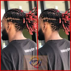 Dreads Dreads With Red Tips Men, Dreadlock Man Bun, High Top Freeform Dreads, Fohawk Haircut, Installing Double Ended Dreads, Pinterest Dreadhead, Dreads Short Hair, Mens Dreadlock Styles, Boys Colored Hair