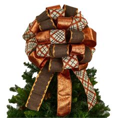 Fall Thanksgiving Bow - Lantern Topper Bow - Present Bow - Pink Door Wreaths Tree Staircase, Present Bow, Bow Tree Topper, Thanksgiving Bow, Bow Tree, Fall Deco Mesh Wreath, Fall Deco Mesh, Christmas Tree Topper Bow, Autumn Wreaths For Front Door