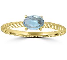 Lovingly adorn your finger with this cool blue topaz set in an intricately twisted band for an intriguing addition to your everyday accessorized look. From Generation Gems. Twisted Band, Cabochon Ring, Blue Topaz, Topaz, Jewelry Rings, Gems, Band, Ring, Gold