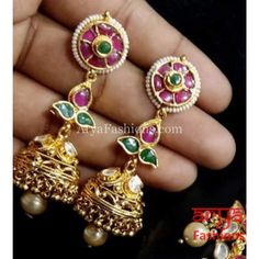 Kundan Meenakari Necklace with Golden Pearl Drops Meenakari Necklace, Traditional Wedding Jewellery, Golden Pearl, Temple Jewelry, Polki Necklace, Necklace Indian, Kundan Necklace, Golden Earrings, Indian Wedding Jewelry