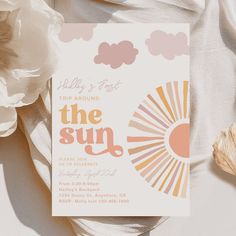 the sun is coming up and it's time to be happy with this cute baby shower