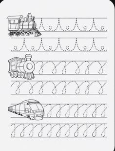 the worksheet for handwriting practice with train