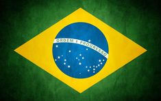 the flag of brazil is painted on a green background with words written in black and white