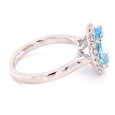 This luxurious cocktail ring incorporates a spectacular 3.35ct tw. of ravishing Blue Topaz with glittering round brilliant Diamonds highlights. Its distinguished symmetry and classic sophistication radiate a sophistication that is unrivaled. Metal: 18K White Gold Diamond Shape: Oval & Round Cut Diamond Weight: 20 Round Brilliant Cuts 0.26ct tw Gemstone Details: 1 Blue Topaz 3.35ct Dimensions: W: 14.2mm Estimated production time is 4 - 5 weeks Diamond Cocktail Ring, Diamond Cocktail Rings, Diamond Shape, Cocktail Ring, Round Cut Diamond, Cocktail Rings, Metal Rings, White Gold Diamonds, Round Brilliant