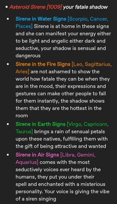 an info sheet describing the different types of signs