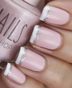 Glittered French Tip Nails Glitter French Tips, Colorful Nail, Manicure Y Pedicure, Art Tutorial