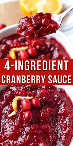 Cranberry Sauce in a bowl Orange Marmalade Cranberry Sauce, Fresh Cranberry Sauce With Oranges, Easy Fresh Cranberry Sauce, How To Make Cranberry Sauce Recipe, Cranberry Reduction Sauce, Real Cranberry Sauce, Fresh Cranberry Sauce Recipes Easy, Cranberry Mandarin Orange Sauce, Fresh Cranberries Sauce