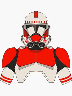 a paper cut out of a star wars character wearing a red and white suit with helmet