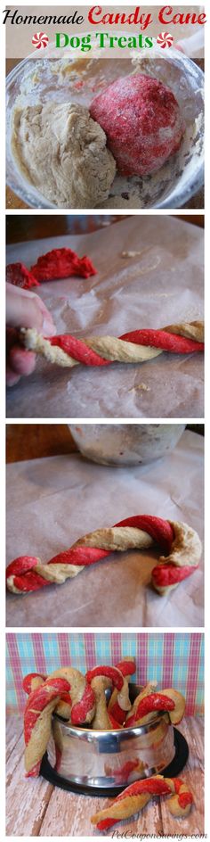 the process for making homemade dog treats is shown