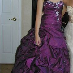 Beautiful Purple Gown With Intricate Jeweled Detailing On The Bodice And On The Skirt. Corset On The Back For Flexibility In Sizing. Originally $500. Royal Purple Ball Gown, Purple Ball Gown, Skirt Corset, Purple Gown, Purple Gowns, Royal Purple, Purple Dress, Ball Gown, Color Purple