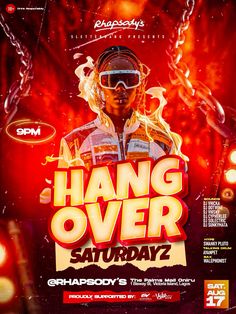 the flyer for hang over saturday 2