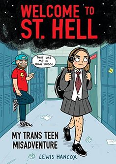 the cover of welcome to st hell, featuring a woman in a school uniform and a man