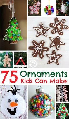 many different christmas ornaments and decorations are shown in this collage, including snowman ornament