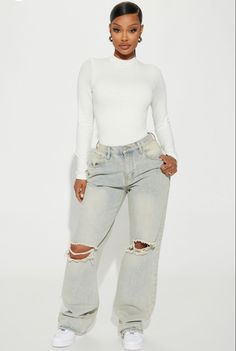 Off White Fashion, Modesty Outfits, Shorts Outfits Women, Fashion Nova Outfits, African Fashion Modern, Mock Neck Long Sleeve, Streetwear Aesthetic, Outfit Jeans, Streetwear Fashion Women