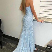 SheRose on Storenvy Blue Lace Prom Dress, Prom Dresses Long Blue, Light Blue Prom Dress, Prom Dresses Long Lace, Formal Ball Gown, Lace Prom Dress, Blue Tulle, Prom Formal, Vestidos Prom