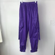 Adorable Purple Cargo Pants With Pockets And Elastic Waist Never Worn Purple Cargo Pants, Cargo Pants With Pockets, Purple Pants, Fashion Nova Pants, Pants With Pockets, Pants Color, Track Pants, Color Purple, Cargo Pants