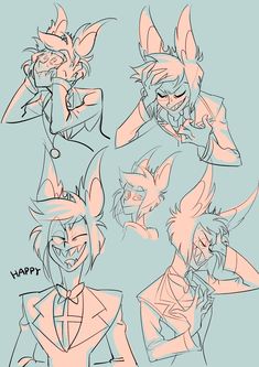 some drawings of different people in suits and ties