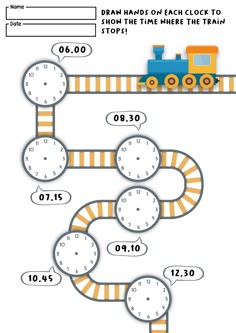 a train that is on top of a track with numbers and time zones in it